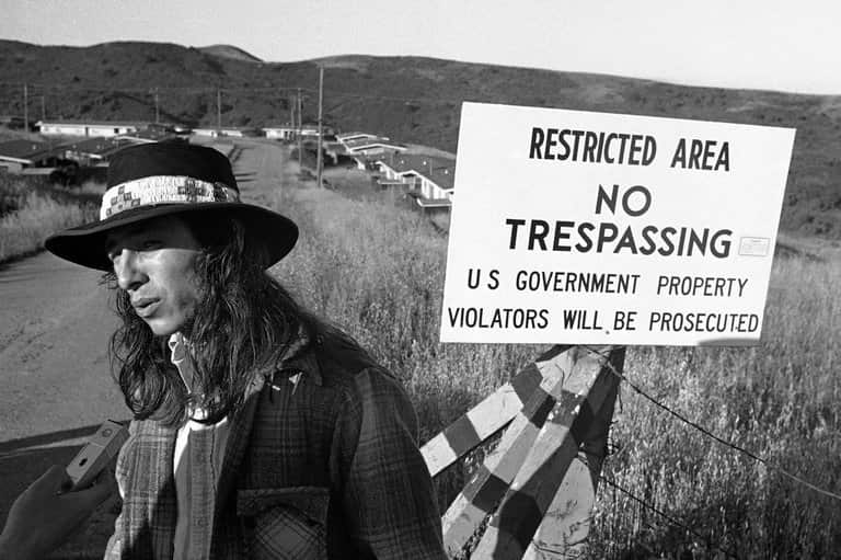 Poet , Activist, Artist John Trudell in 1971 near RIchmond California