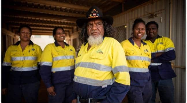 Victor Parker and fellow workers at Christmas Creek mine, Pilbara, Western Australia