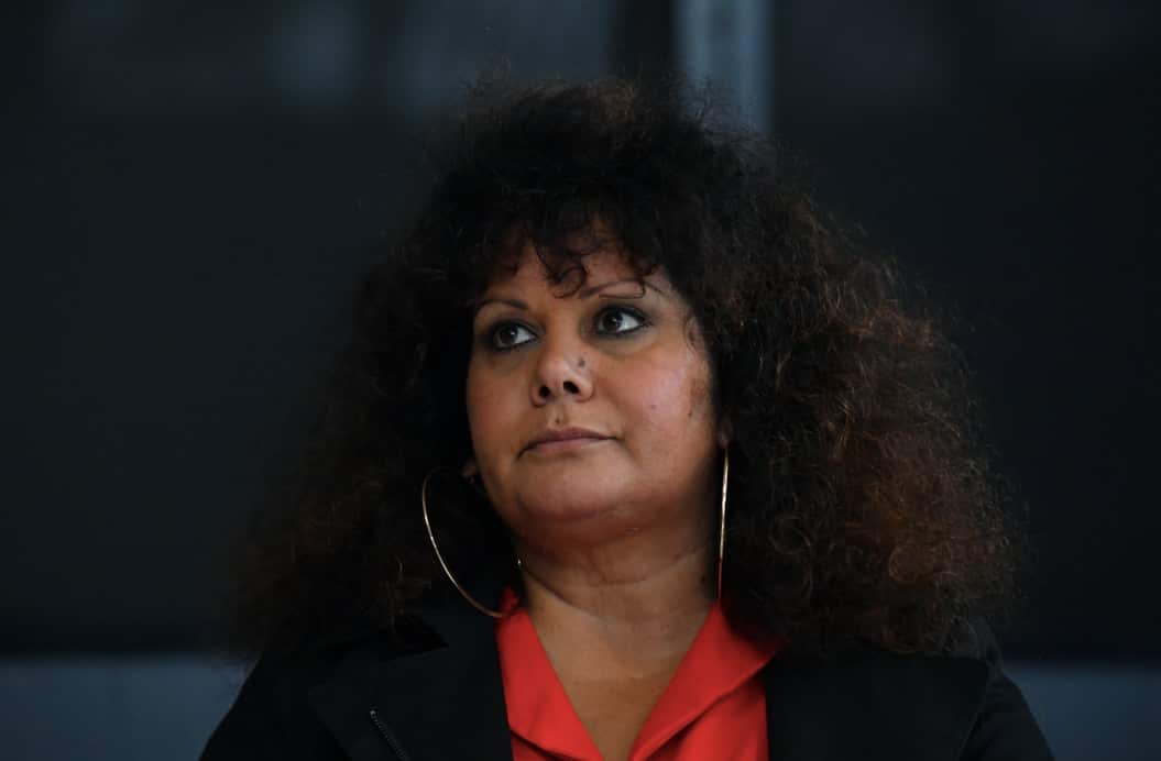 Labor Senator Malarndirri McCarthy waits for a press conference for the start of NAIDOC week in Canberra, Monday November 9, 2020