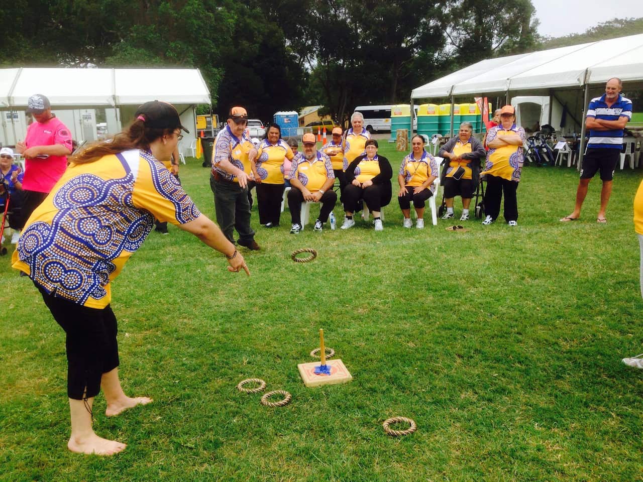 Aboriginal Elders Olympics 2016 - quoits event.