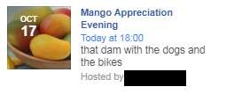 A mango-related Facebook event was created earlier today.