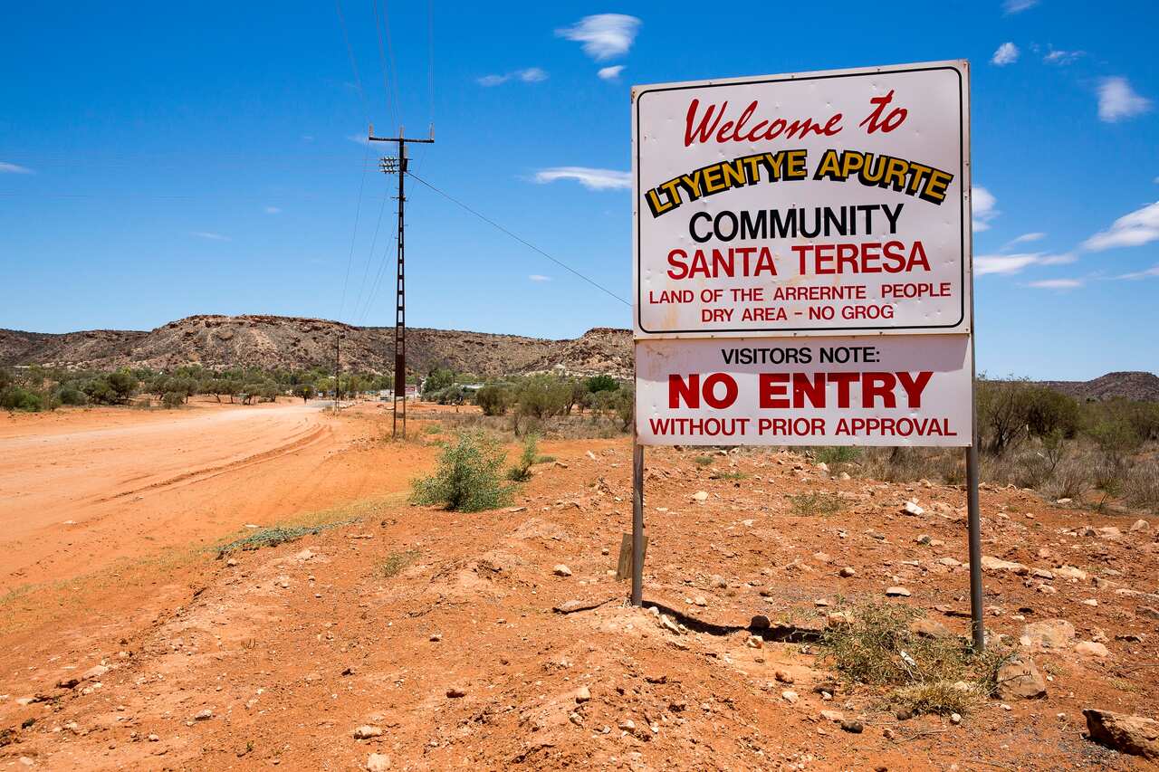 Santa Teresa Aboriginal Community, 80 kilometres east of Alice Springs in the Northern Territory, Australia, Wednesday, Nov. 27, 2013. (AAP Image/Grenville Turner) NO ARCHIVING