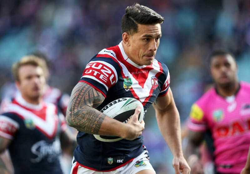 Sonny Bill Williams playing for the Sydney Roosters