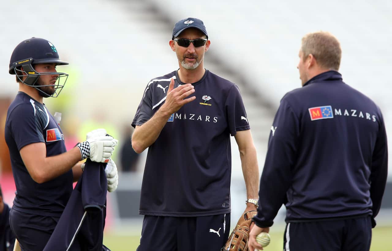 Yorkshire head coach Jason Gillespie prior to the NatWest T20 Blast at Trent Bridge, Nottingham.. Picture date: Friday May 22, 2015. See PA story CRICKET Notts. Photo credit should read: Simon Cooper/PA Wire.
