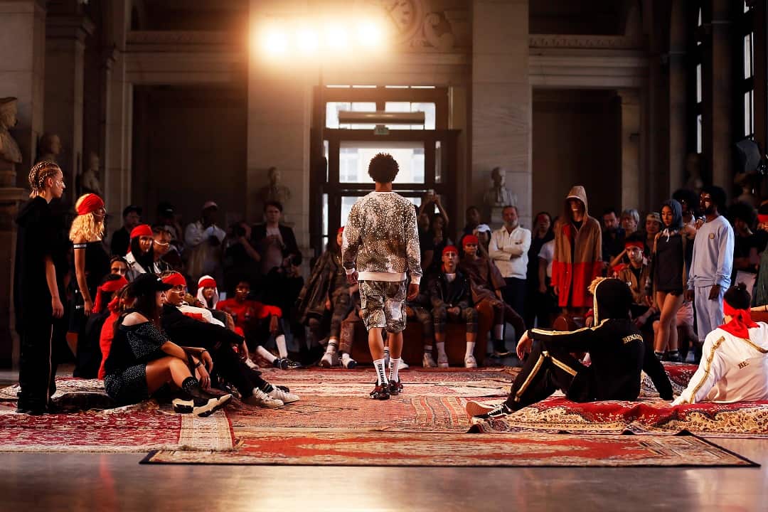 Models present creations from the Spring/Summer 2017 Menswear Collection by German designer Bunyamin Aydin.