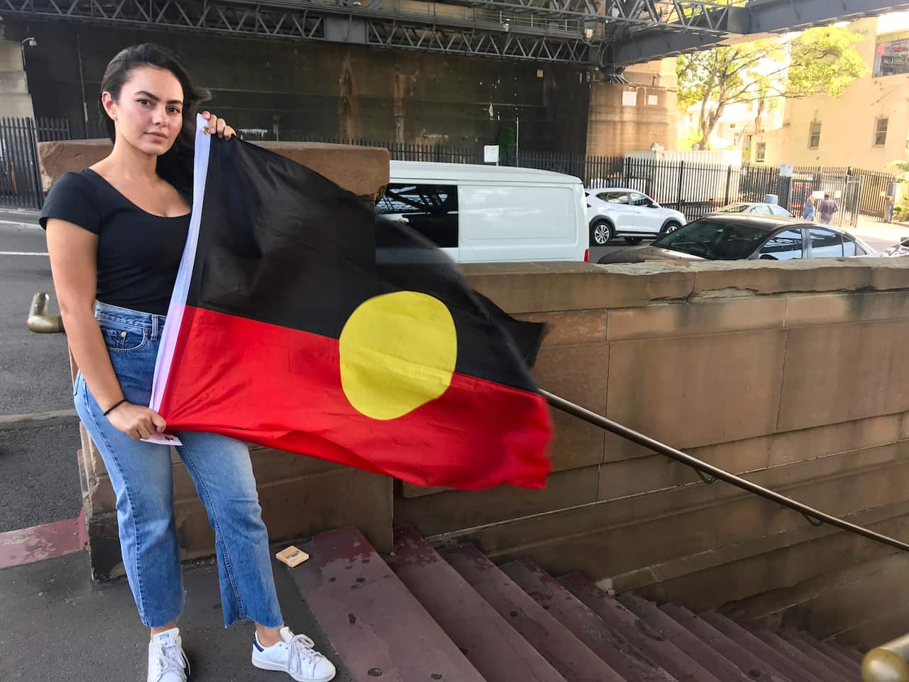 Cheree Toka has gathered over 6000 signatures as part of her change.org petition to keep Aboriginal flag permanently on Sydney Harbour Bridge.