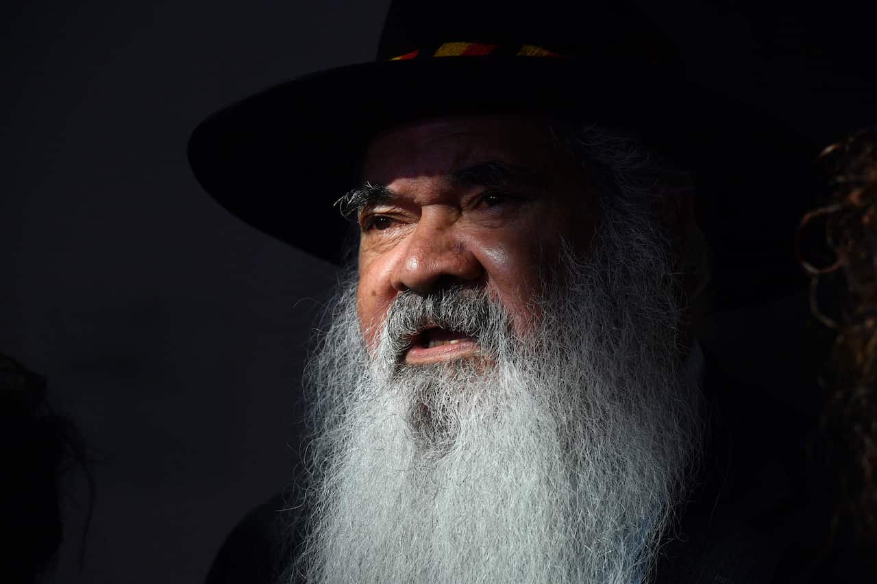 Labor Senator Pat Dodson at a press conference at Parliament House in Canberra, Thursday, February 8, 2018. (AAP Image/Mick Tsikas) NO ARCHIVING
