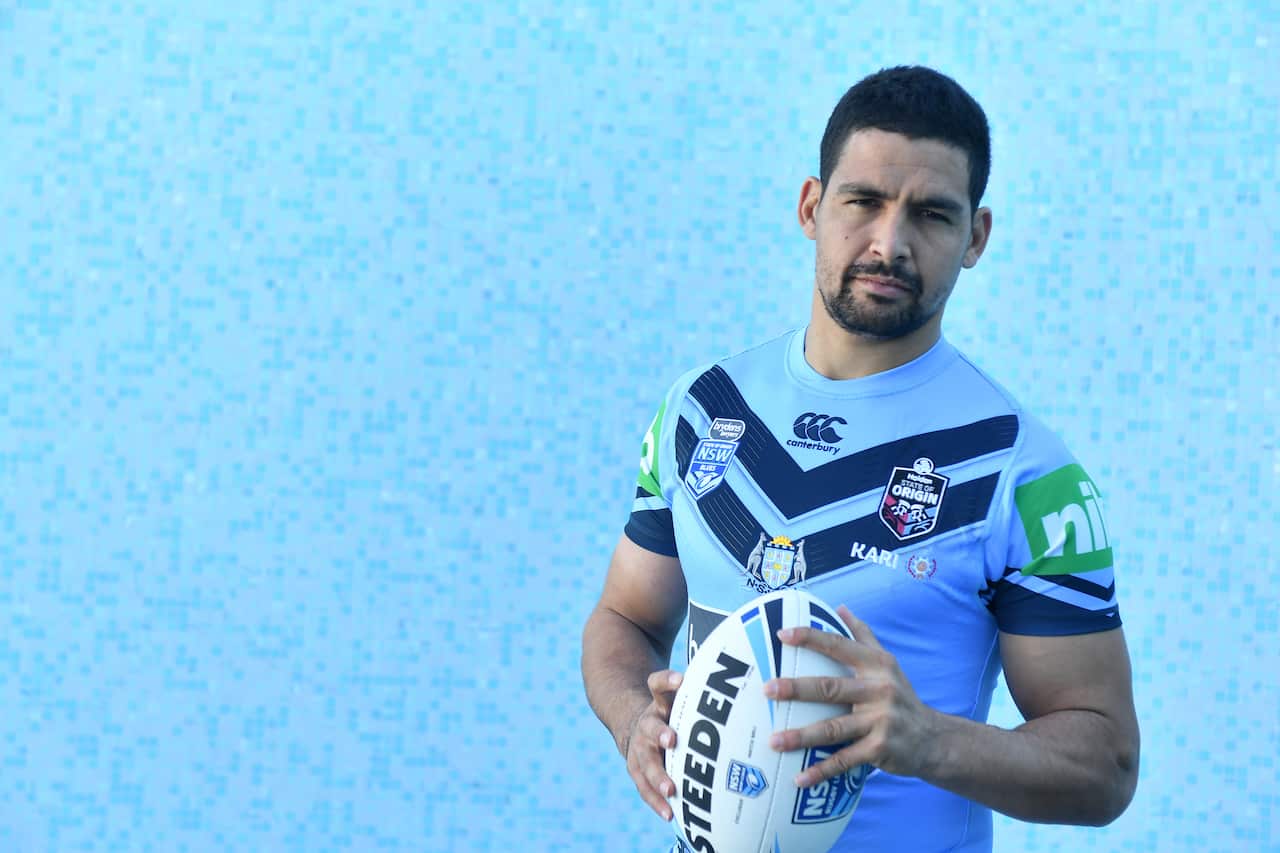 NSW Blues debutant Cody Walker poses for a photograph during a media session in Sydney, Monday, May 27, 2019. Game one of the NRL State of Origin series will be played at Suncorp Stadium on Wednesday 5 June. (AAP Image/Dean Lewins) 
