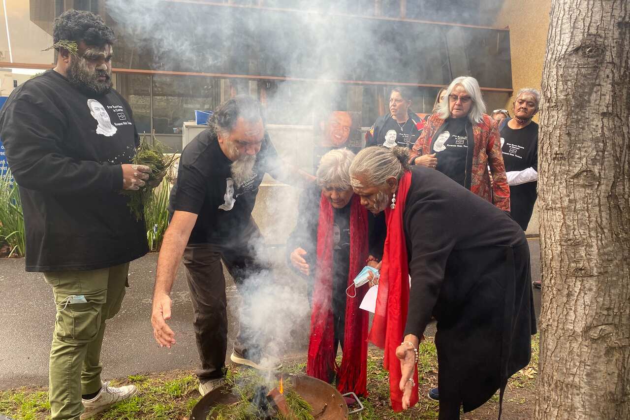 Thomas family outside court