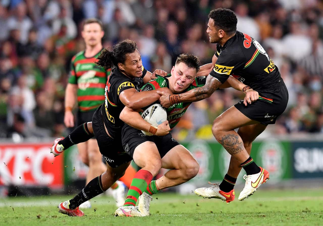 Blake Taaffe hits the ball up