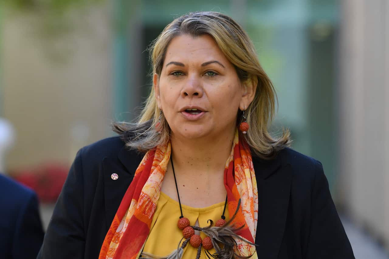 Greens Senator Dorinda Cox at a press conference at Parliament House in Canberra, Monday, October 18, 2021. (AAP Image/Mick Tsikas) NO ARCHIVING