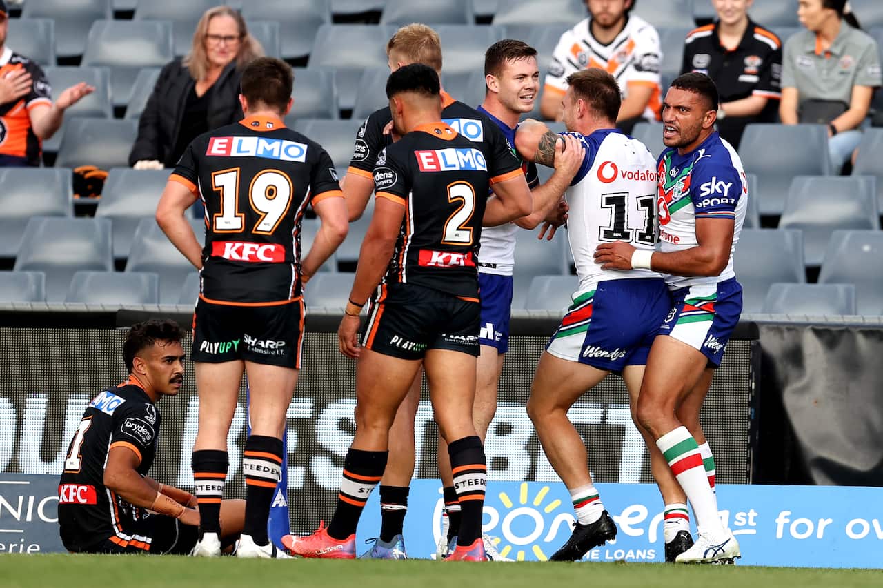 Warriors score against Tigers