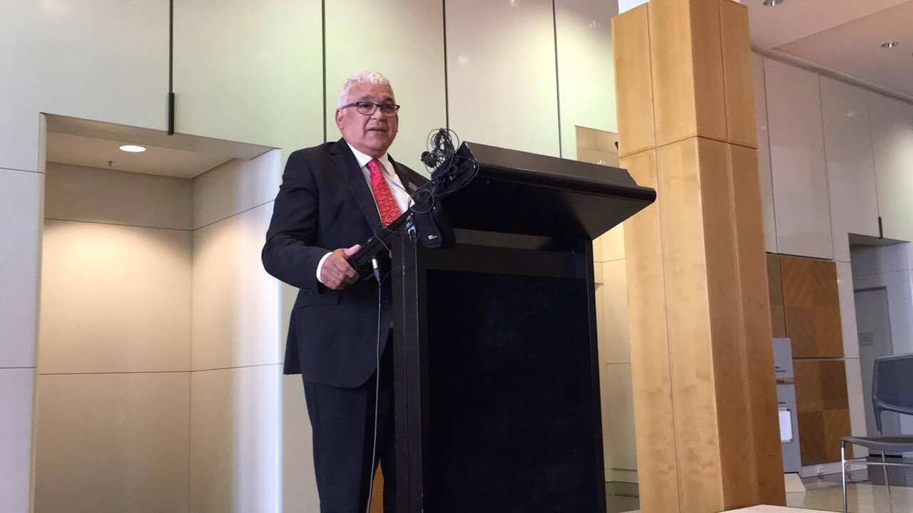 Mick Gooda releasing the report's findings.