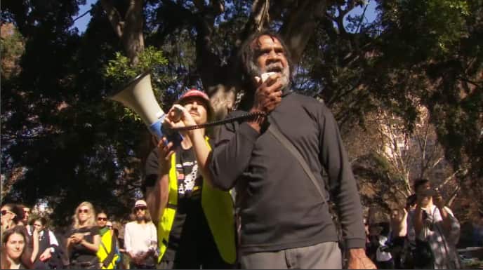 People gathered in Hyde Park to rally against NSW adoption laws/