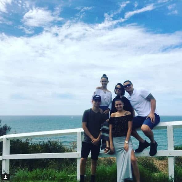 Timana Tahu with his family.