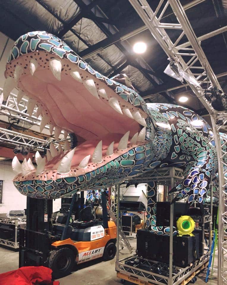 The fabulous ‘Rock out with your Croc Out’ float is in the warehouse and boy is she a beautiful reptile!