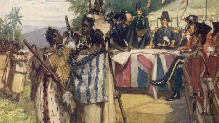 : Maori chiefs recognise British  sovereignty by signing the  Treaty of Waitangi       Date: 6 February 1840