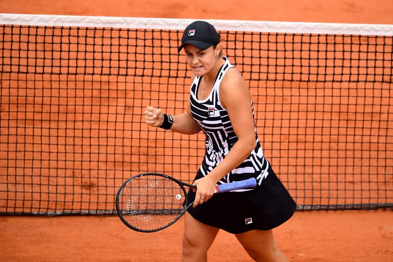 Ashleigh Barty of Australia celebrates.