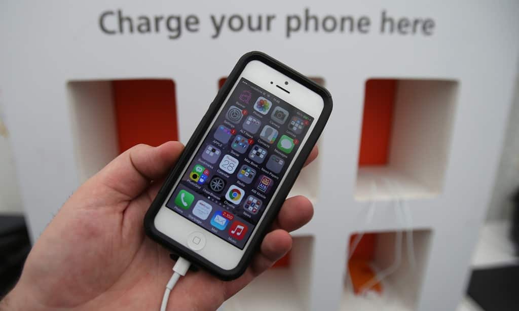 A Stock Picture of a mobile phone chargeing point. PRESS ASSOCIATION Photo. Picture date: Wednesday May 27, 2015.  Photo credit should read: Niall Carson/PA Wire