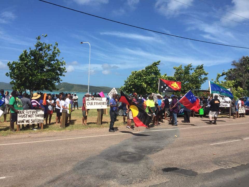 TIB and families protest against new fisheries regulations