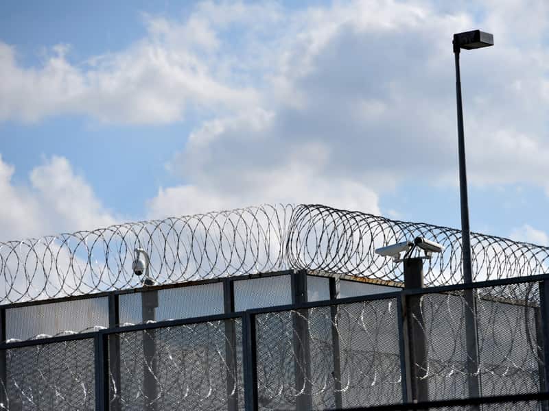 The perimeter fence at Silverwater jail