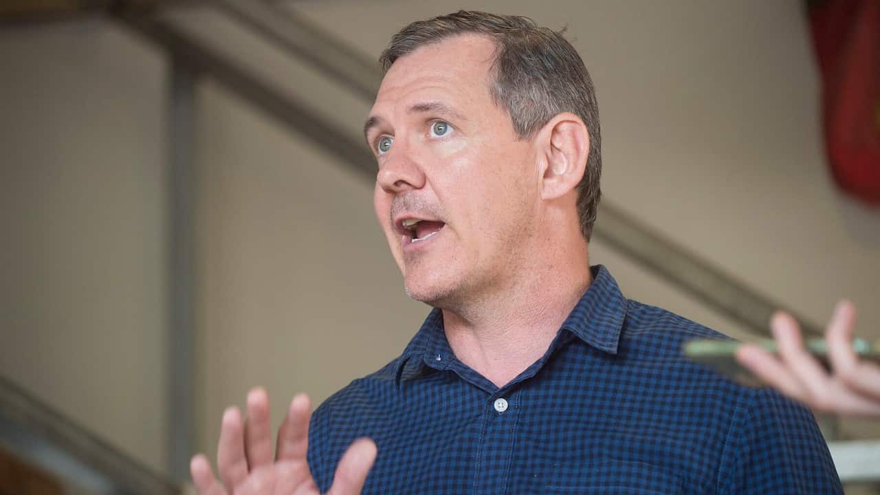 Northern Territory Chief Minister Michael Gunner talks to reporters at a press conference in Darwin, Tuesday, August 18, 2020.