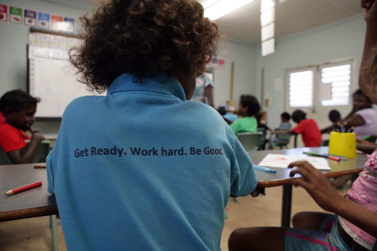 Students attend the Cape York Aboriginal Australian Academy in Aurukun