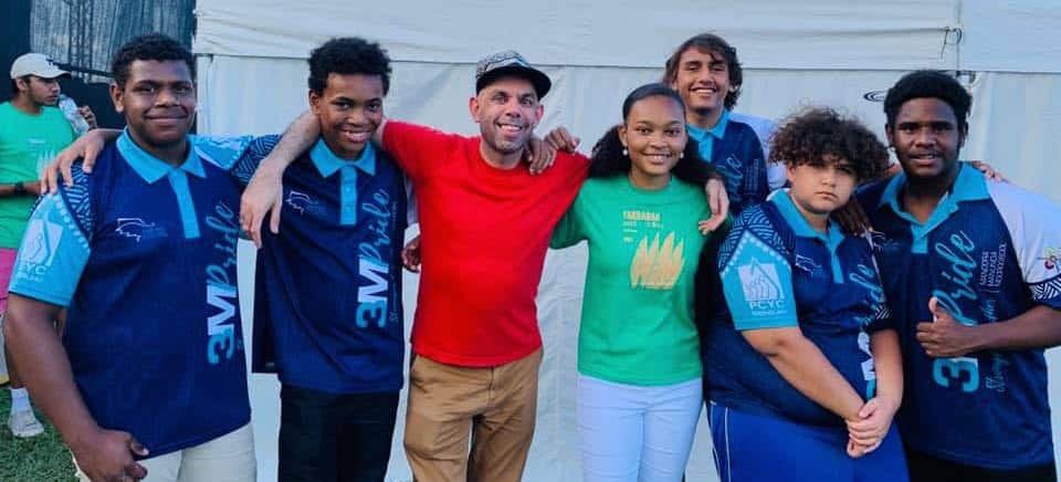 3MPride dancers with comedian Stephen Oliver