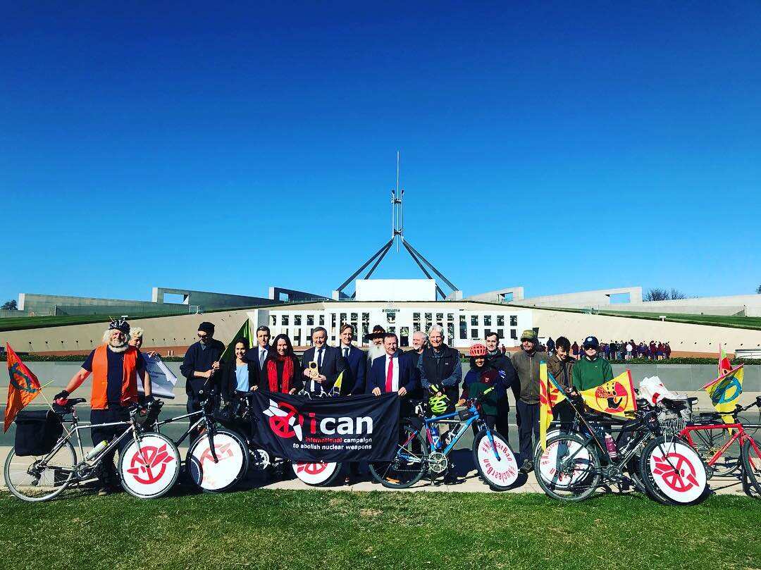 ICAN team arrives in Canberra. 