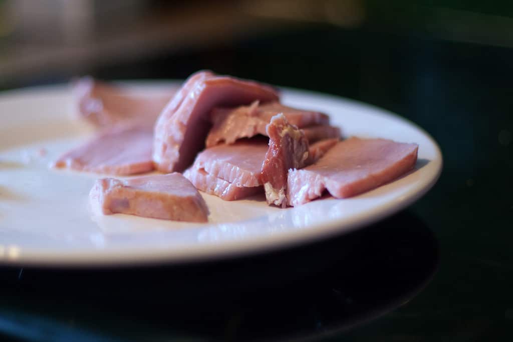 Gammon ham on a plate