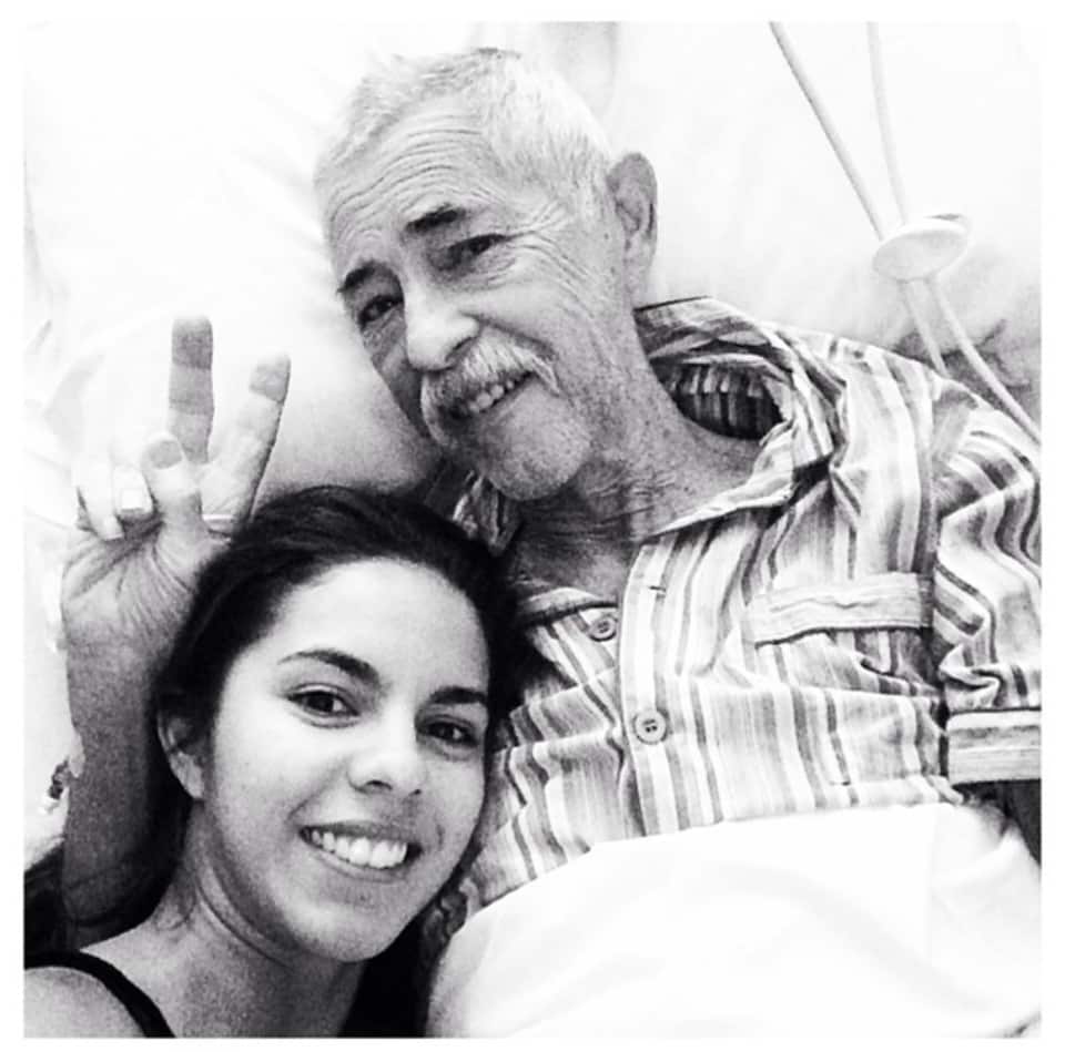 Megan Waters with her father Barry who passed away from cancer in 2014, and inspired Megan to pursue her interest in health and wellbeing.