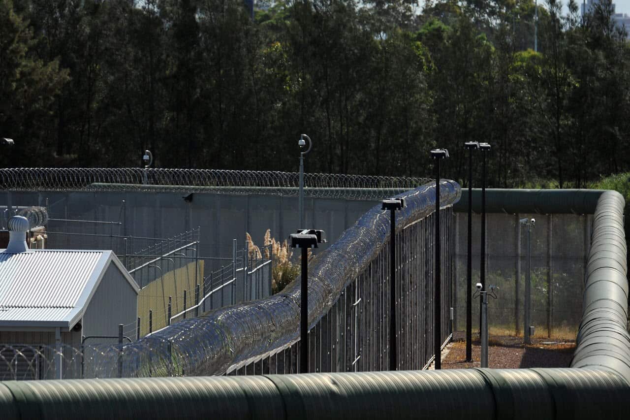 The perimeter fence at Silverwater jail in Sydney's west, Monday, April 1, 2013.