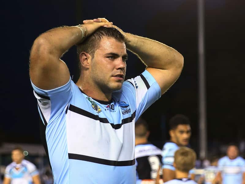 A dejected Wade Graham of the Cronulla Sutherland Sharks