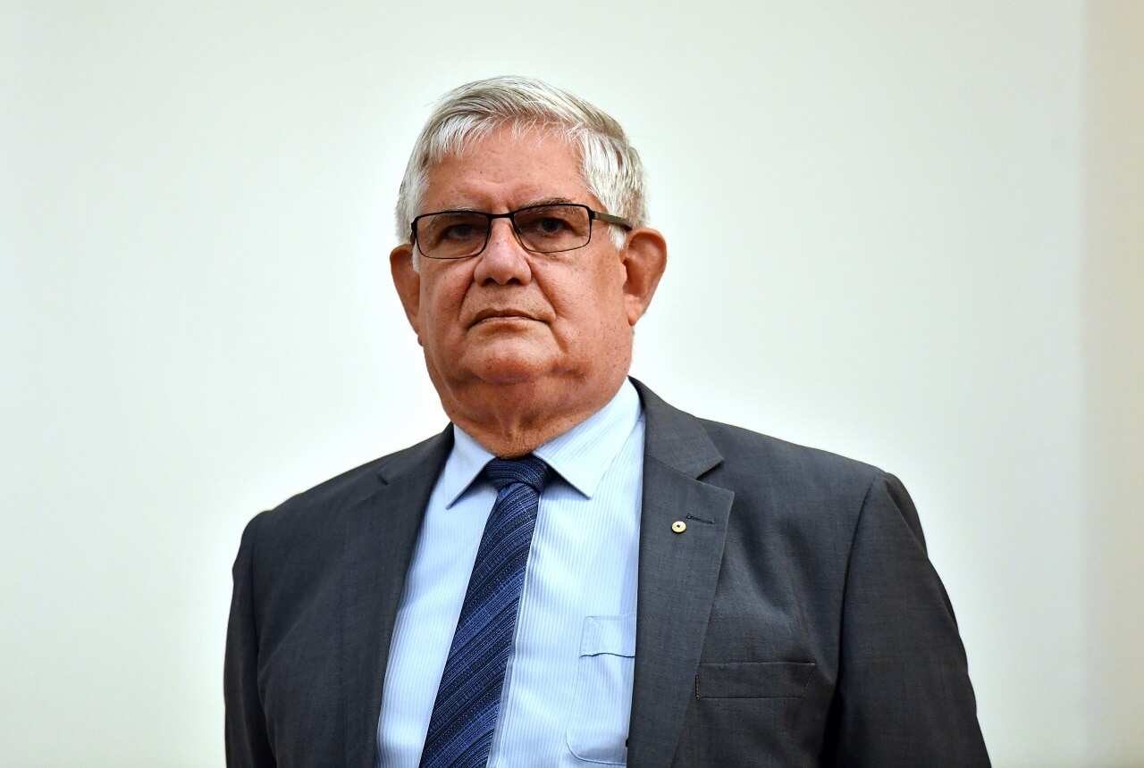 Ken Wyatt talks to the press.