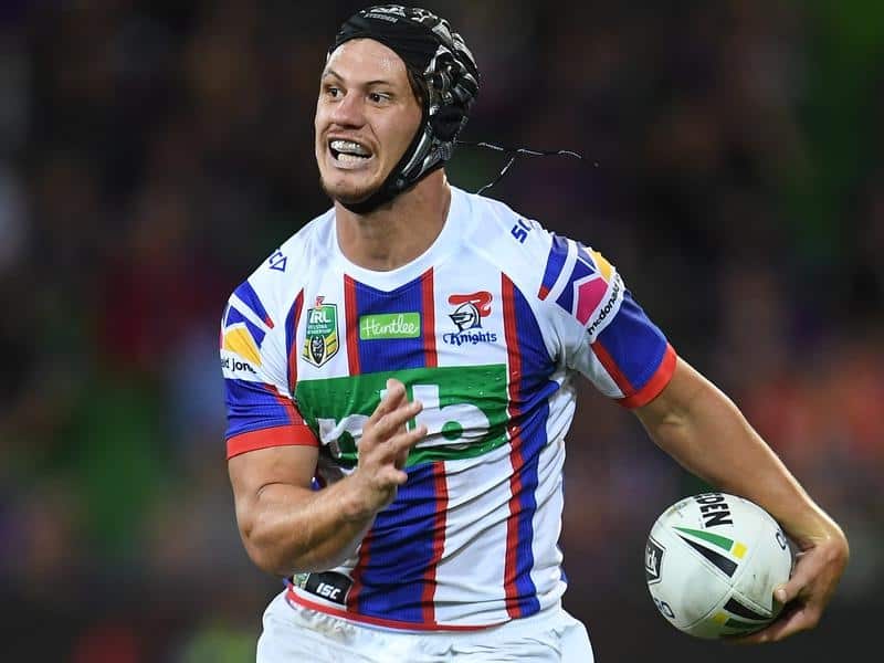 Kalyn Ponga of the Knights is seen in action