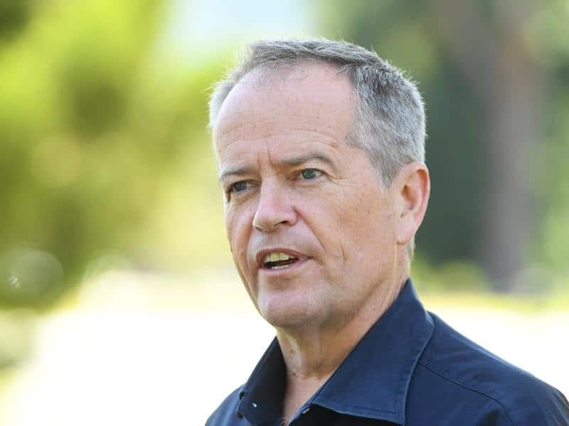 Australian Opposition Leader Bill Shorten addresses the media