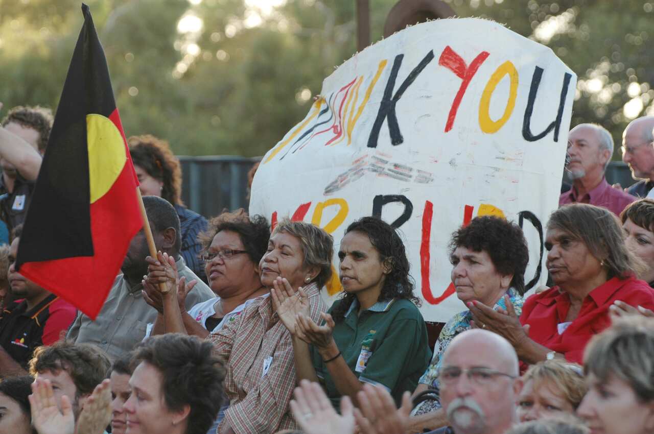 Thousands of people gathered at the Esplanade in Perth to mark Sorry Day Prime Minister Kevin Rudd deliver an apology to the Stolen Generations.