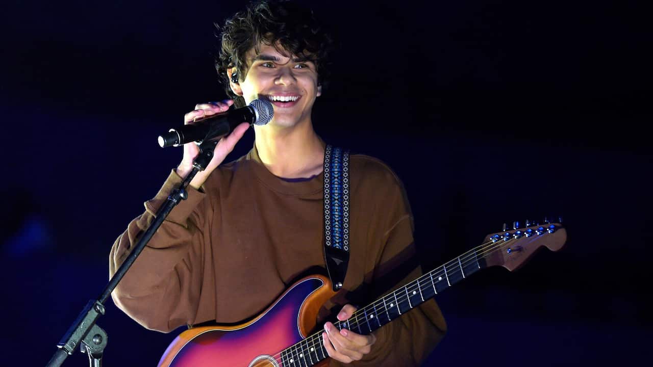 MELBOURNE, AUSTRALIA - APRIL 24: Budjerah performs on stage at the Music From The Home Front event at the Sidney Myer Music Bowl on April 24, 2021 in Melbourne, Australia. 