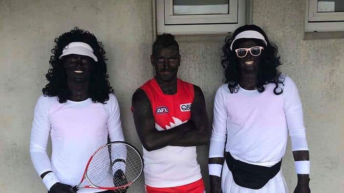 The image of three amateur Australian rules football players has now been removed from Facebook after public outcry. 
