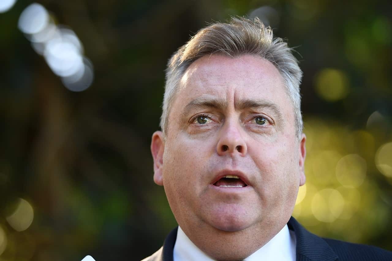 Anthony Roberts speaks to the media earlier this year.