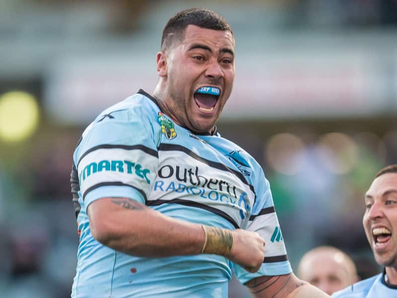 Andrew Fifita (left) of the Cronulla-Sutherland Sharks.