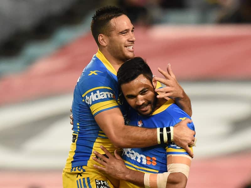Bevan French of the Eels celebrates