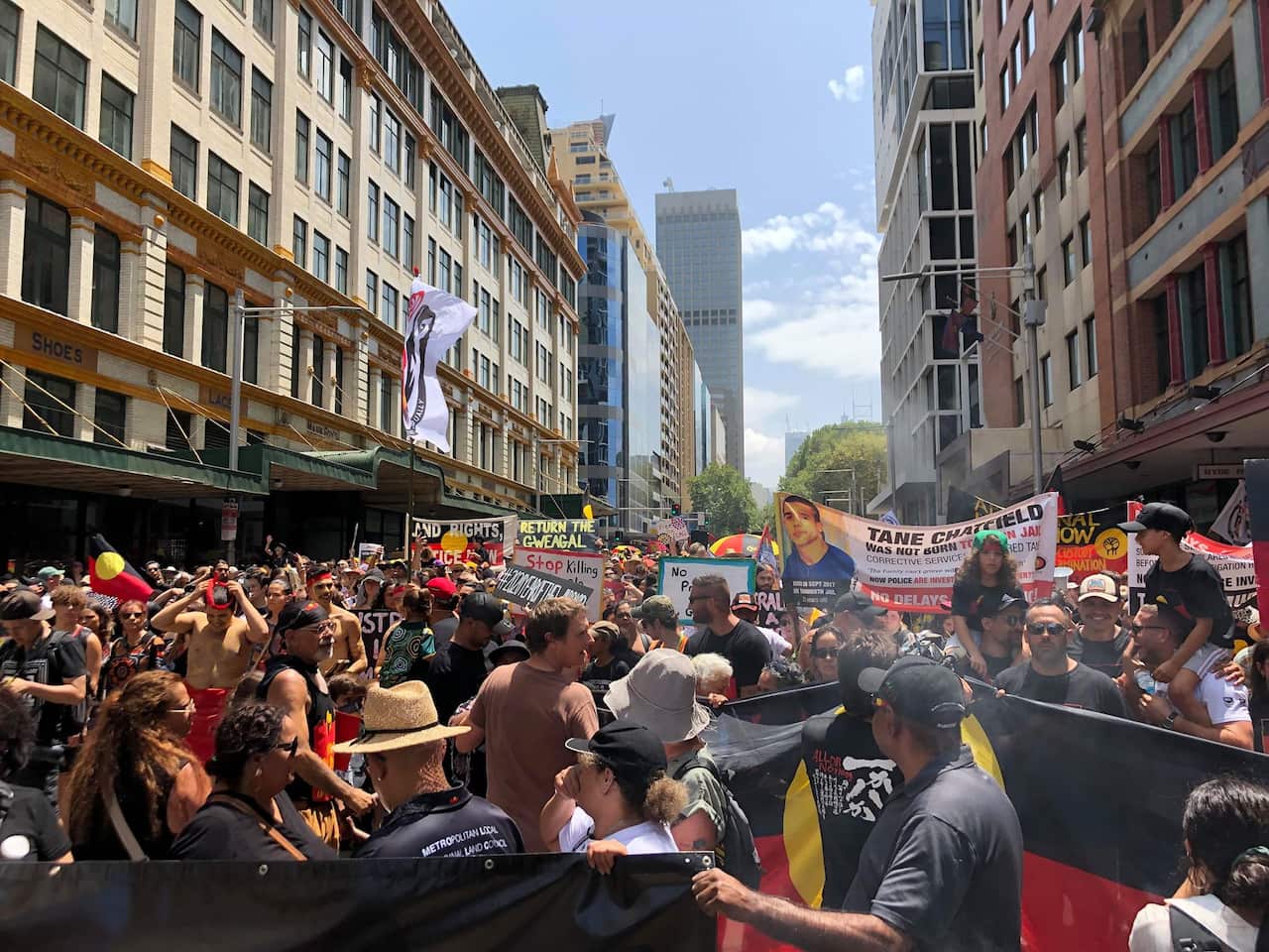 A minute of silce was held at the Invasion Day Rally in Sydney