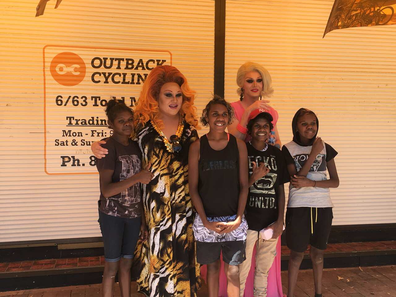Sydney based drag queen Marzi Panne, and Indigenous queens Miss Ellaneous and Miss First Nation 2018 winner Lasey Dunaman starred in the parade