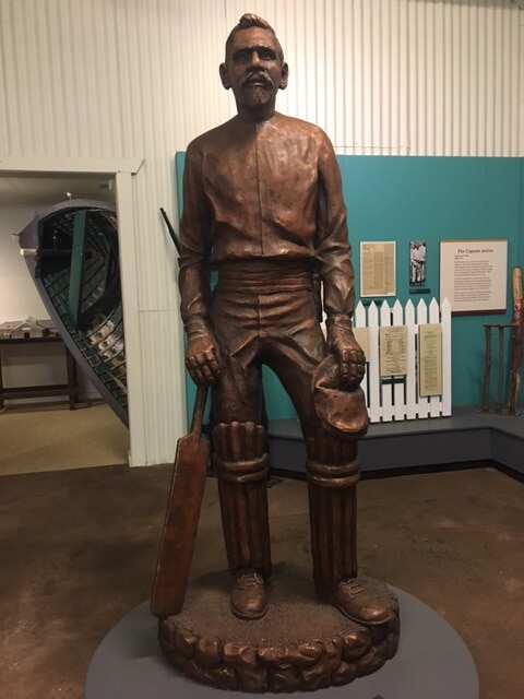 Statue of Unaarimin also known as Johnny Mullagh at the Harrow Discovery Centre.