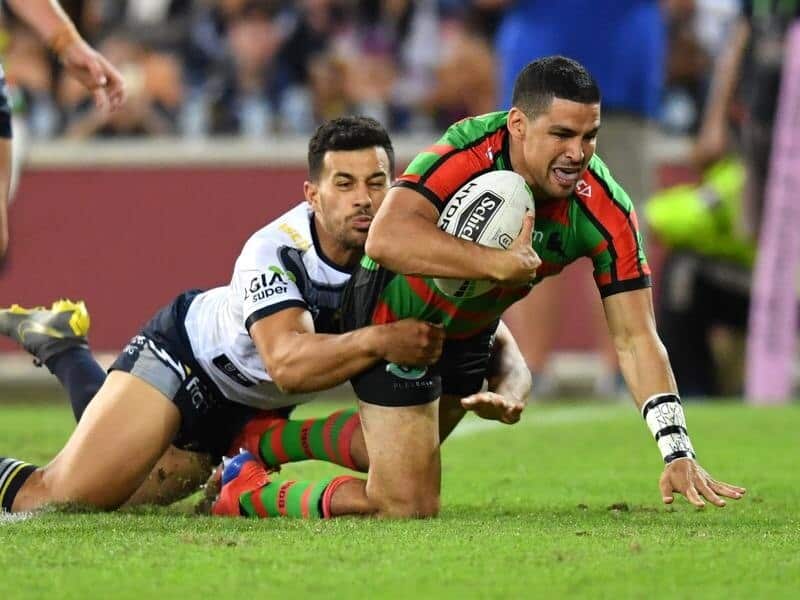 Cody Walker (right) of the Rabbitohs.