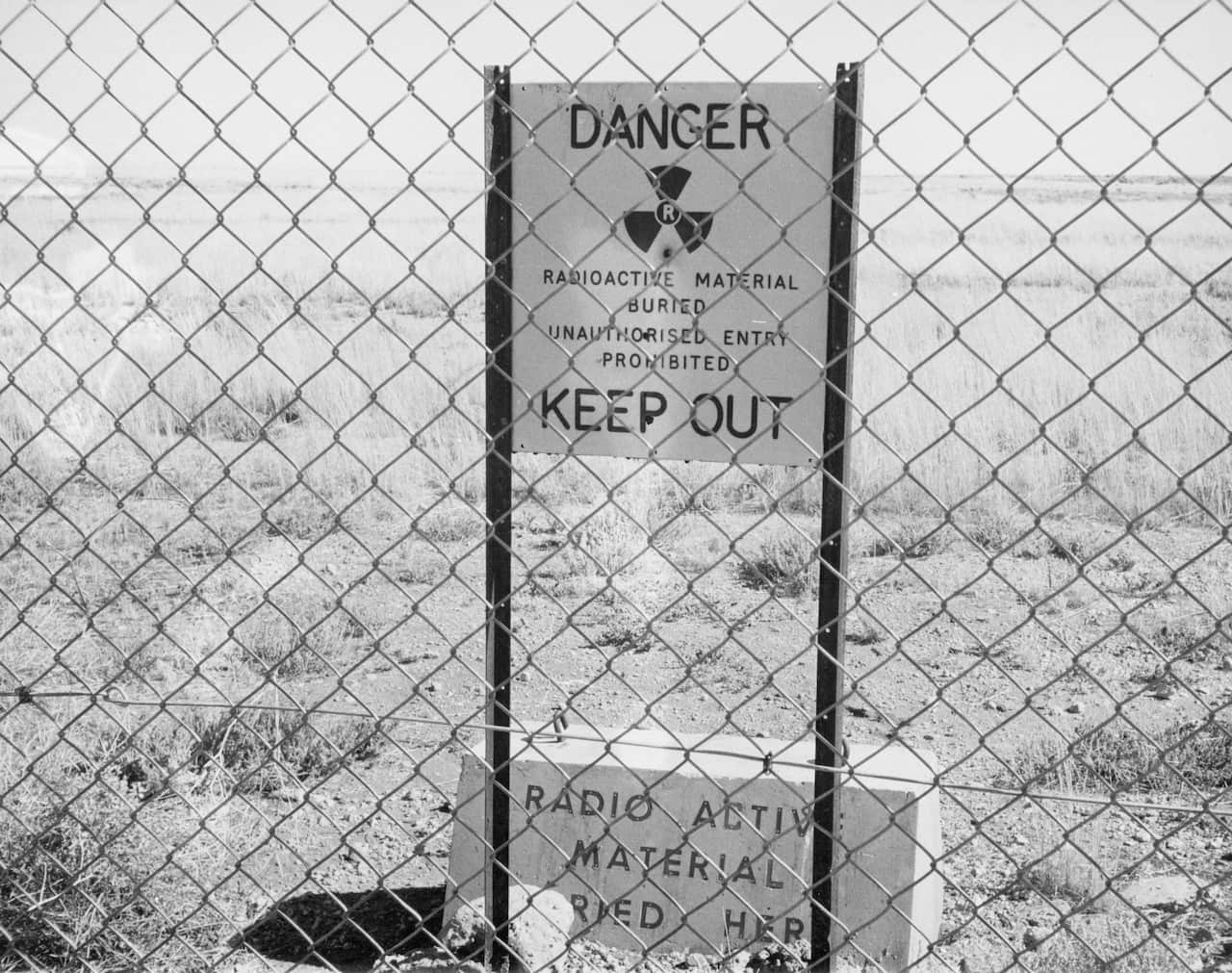 Radioactive warning sign Maralinga, SA, 1952 
