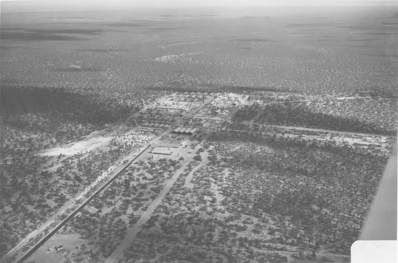 Maralinga village in South Australia as seen from the north-east in 1956
