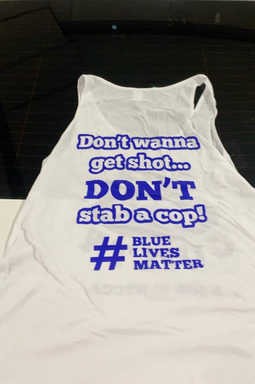 An image of a singlet with a racist slogan circulated on social media over the weekend