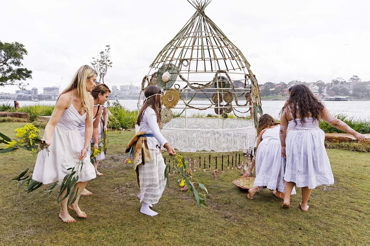 Barangaroo Dreaming sculpture which is on display at Sculpture at Barangaroo